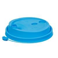 Крышка для бумажных стаканов d 80 мм с питейником флип-топ голубая  ВЗЛП 50/1000 