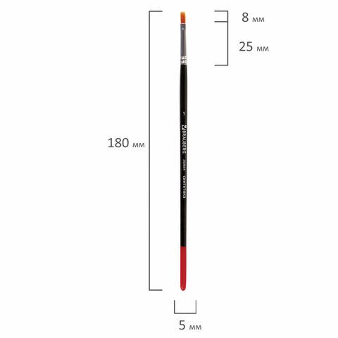 Кисть синтетика плоская №1 BRAUBERG 1/30