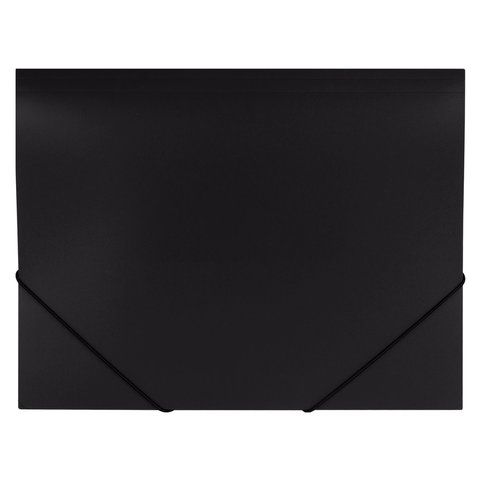 Папка на резинках BRAUBERG Office, черная, до 300 листов, 500 мкм 1/50