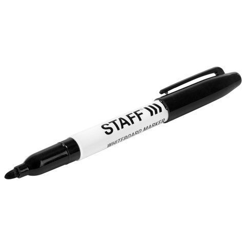 Маркер для доски черный 2,5мм тонкий корпус круглый наконечник STAFF 1/12