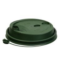 Крышка для бумажных стаканов d 80 мм с питейником флип-топ зеленая  ВЗЛП 50/1000 