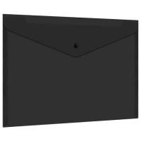 Папка-конверт А4 с кнопкой до 100л черная BRAUBERG 1/12