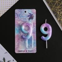 Свеча для торта Disco Party Цифра 9 1/600 Свеча для торта Disco Party Цифра 9 1/600