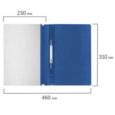 Папка скоросшиватель с прозр верхн лист STAFF синий 1/25