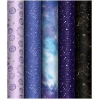 Бумага подарочная 70х100см 80г/м ассорти Meshu Космос 1/50 