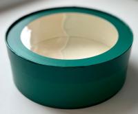 Коробка шайба с прозр. крышкой 16х6,5см зеленый лен