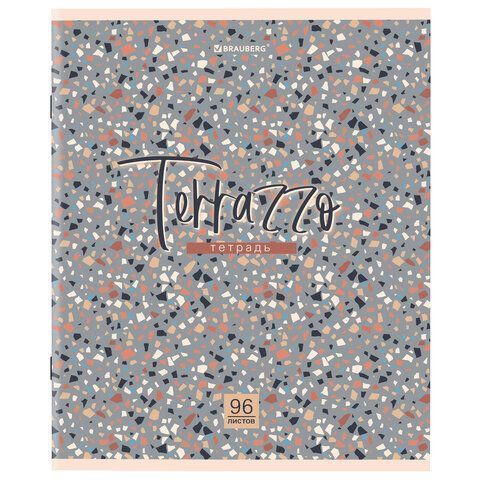 Тетрадь 96л А4 клетка скоба обложка картон Terrazzo 1/5/50