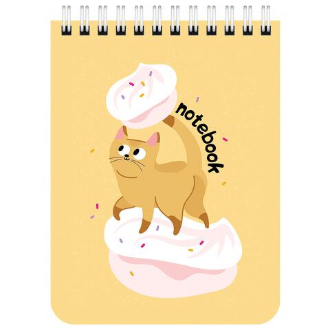 Блокнот 40л А6 108х145мм клетка гребень Котики BRAUBERG 1/6/96