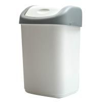 Контейнер для мусора OfficeClean 14л качающаяся крышка, пластик, серое 1/10 