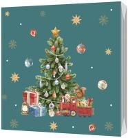 НГ Салфетки (33х33) 3-сл Елка с подарками (20) 1/15  НГ Салфетки (33х33) 3-сл Елка с подарками (20) 1/15