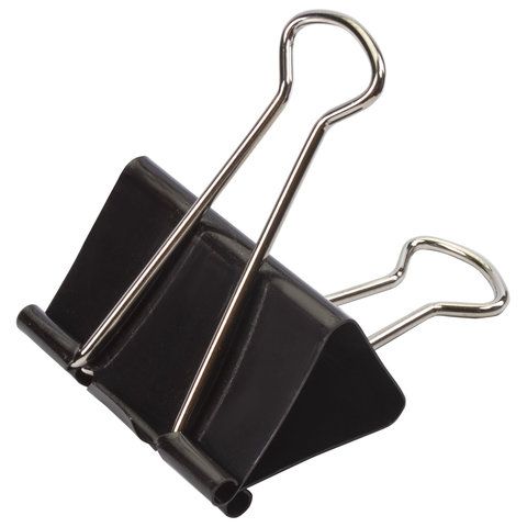 Зажимы для бумаг 51мм на 230л (12шт) черные в картонной коробке Staff 1/60