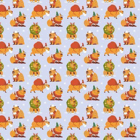 НГ Бумага упаковочная 70х100см ЗОЛОТАЯ СКАЗКА Веселый НГ 10дизайнов 105г/м2 1/50