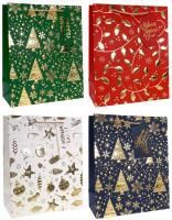 НГ Пакет подарочный бумажный (26х32х12) С Новым годом! 1/20