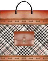 Пакет с пластмассовыми ручками (35х36+10) объемный Клетка черный 10/50