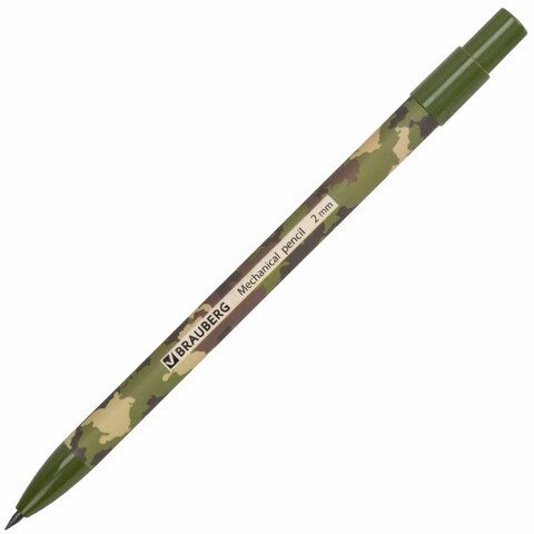 Карандаш ч/гр HB механический c точилкой BRAUBERG MILITARY 1/24