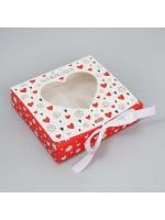 Подарочная коробка с окном 20х18х5см Ты в моем сердечке 1/5