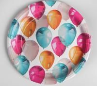 Тарелка картон d-180 Шары 10/800