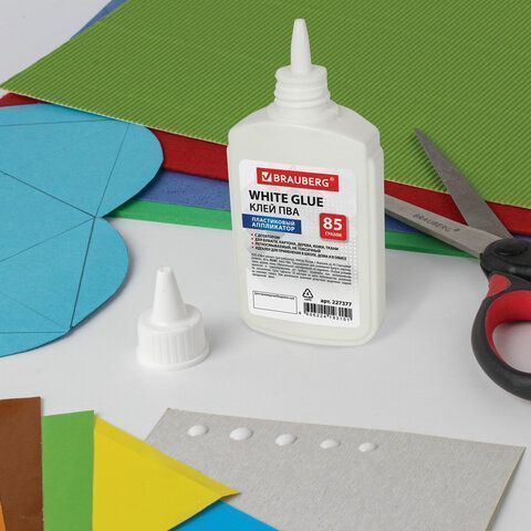 Клей ПВА 85г бумага картон дерево BRAUBERG 1/50