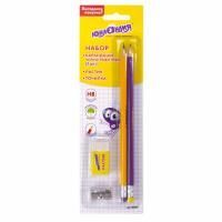 Набор карандашей ч/гр НВ 2шт ластик точилка блистер ЮНЛАНДИЯ ШКОЛЬНЫЙ 1/12