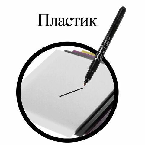 Маркер перманентный двусторонний BRAUBERG DUO, ЧЕРНЫЙ, наконечники 0,7/1 мм 1/10