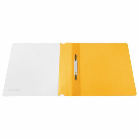 Папка скоросшиватель с прозр верхн лист BRAUBERG А4 желтый 1/25/400