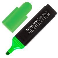 Текстмаркер зеленый 1-5мм скошенный наконечник BRAUBERG CONTRACT 1/10