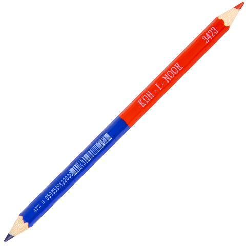Карандаш двухцветный утолщённый KOH-I-NOOR 1шт красно-синий грифель 3,8мм (клиент)