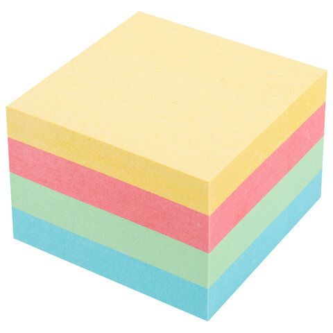 Блок самоклеящийся (стикеры) 51х51мм 400л 4 цв Пастельный BRAUBERG 1/6/144 (Клиент)