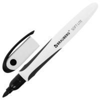 Маркер для доски черный 3мм стираемый SOFT LITE BRAUBERG 1/12