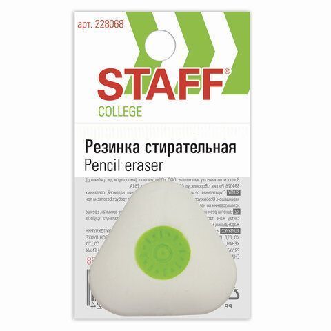Ластик 35х35х10мм треугольный, пластиковый держатель STAFF College 1/36