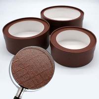 Коробка шайба с прозр. крышкой 16х6,5см Коричневый фактурный 