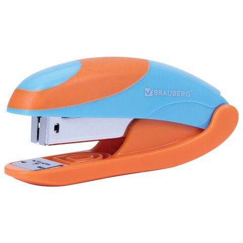 Степлер №24/6 26/6 до 20л ассорти с резиновыми вставками BRAUBERG MIX 1/12