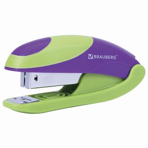 Степлер №24/6 26/6 до 20л ассорти с резиновыми вставками BRAUBERG MIX 1/12