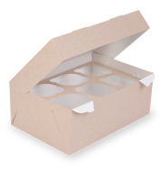 Коробка для капкейков/маффинов с окном 250х170х100мм на 6шт картон OSQ MUF 6 25/150