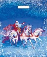 НГ Пакет с вырубной ручкой (38х45)-60 Дед мороз на тройке ТИКО 50/500