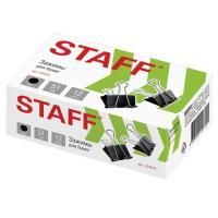 Зажимы для бумаг 51мм на 230л (12шт) черные в картонной коробке Staff 1/60